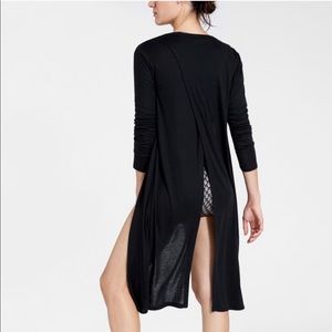 Athleta Black Camino Cardigan Open Back Duster L